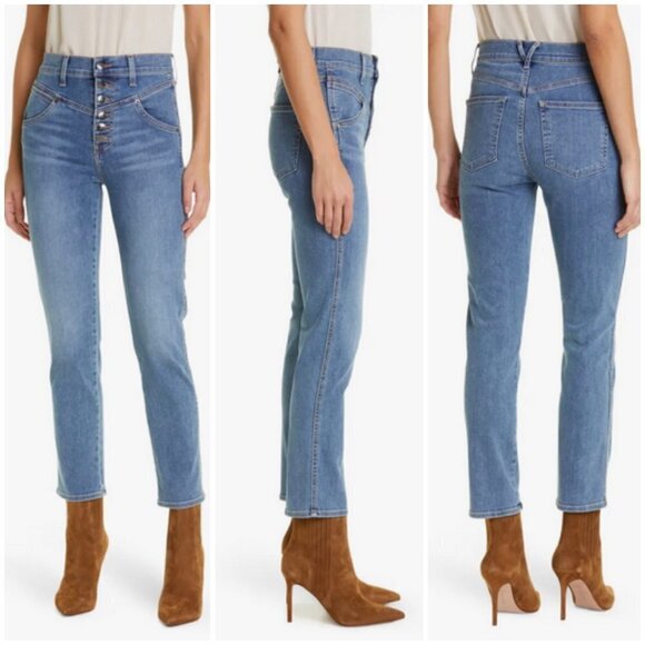 💕VERONICA BEARD💕 Ryleigh Slim-Straight Jeans Front Yoke Durango Blue 28 NWT - Picture 9 of 16